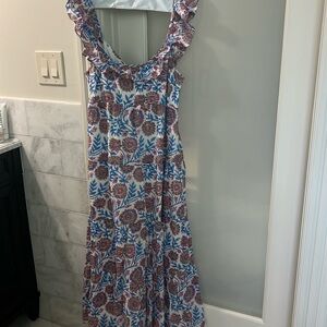 J. Crew Tiered Ruffled Maxi Dress in Floral Vine Print size Medium